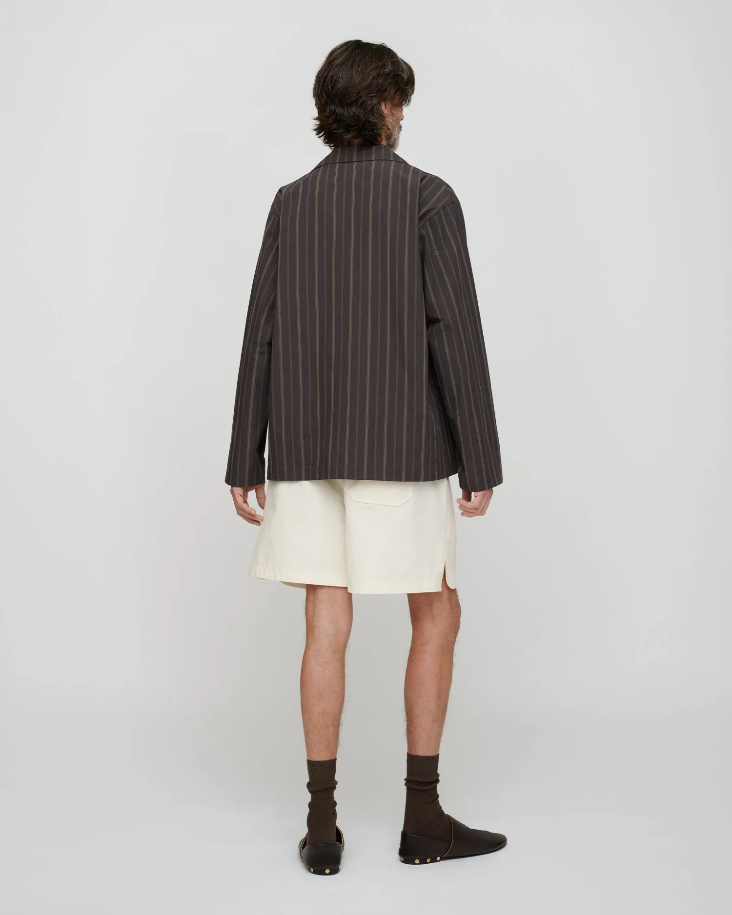 Jelmer - Stripe Shirting/Crochet Shirt - Washed Black/Black sold by Nanushka product image thumbnail 2