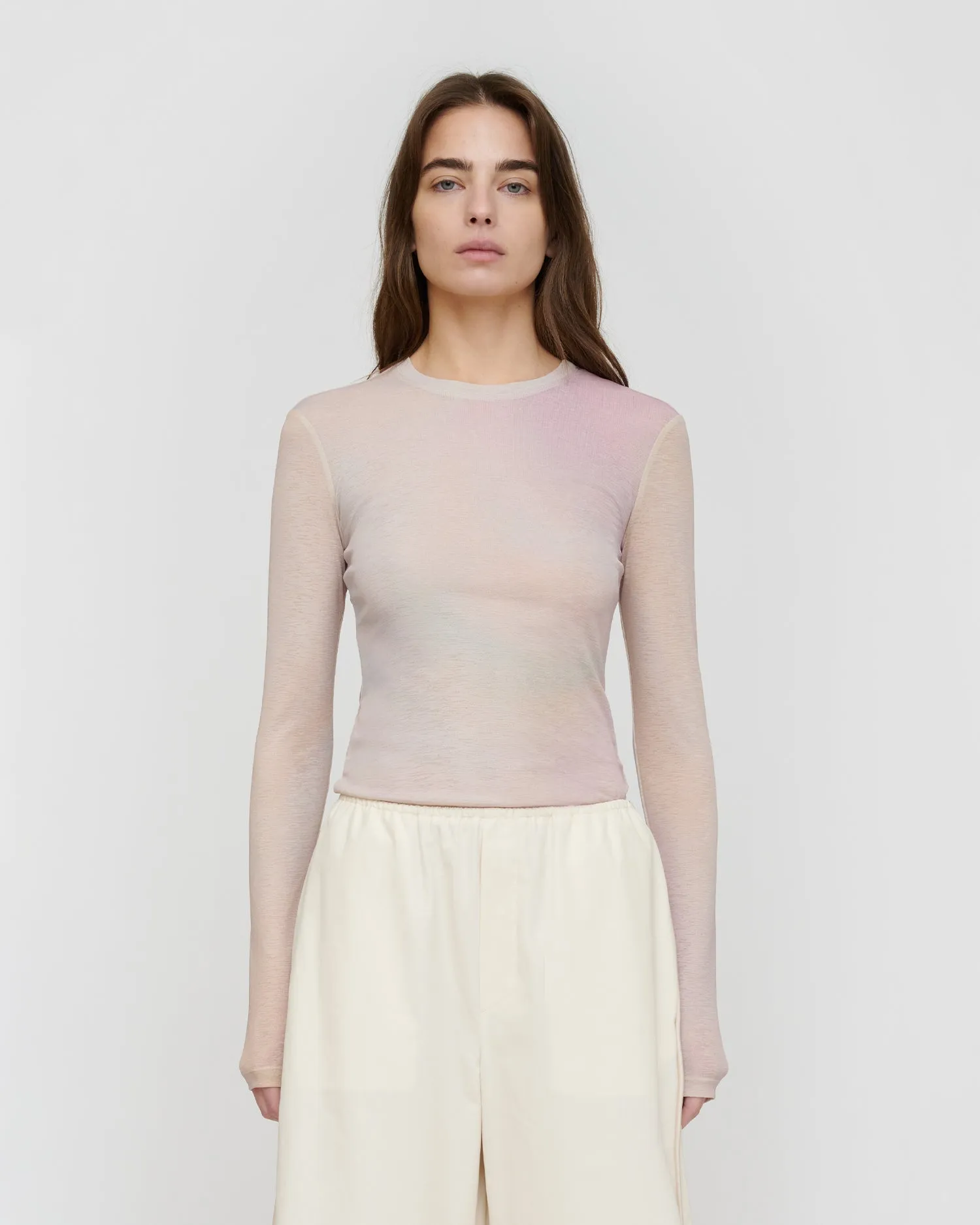 Lymee - Mesh Jersey Top - Sunrise Haze sold by Nanushka product image thumbnail 3