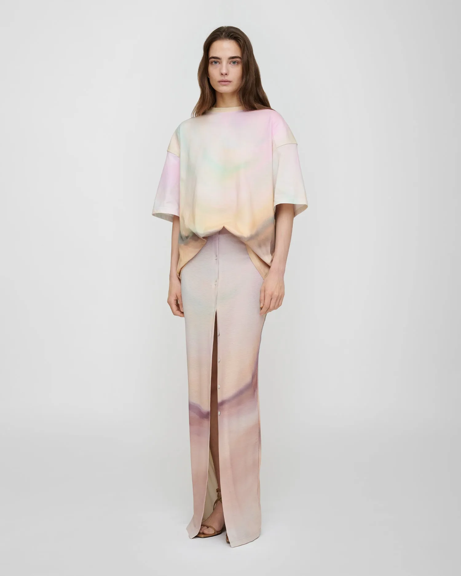 Mahika - Mesh Jersey Skirt - Sunrise Haze sold by Nanushka product image thumbnail 3