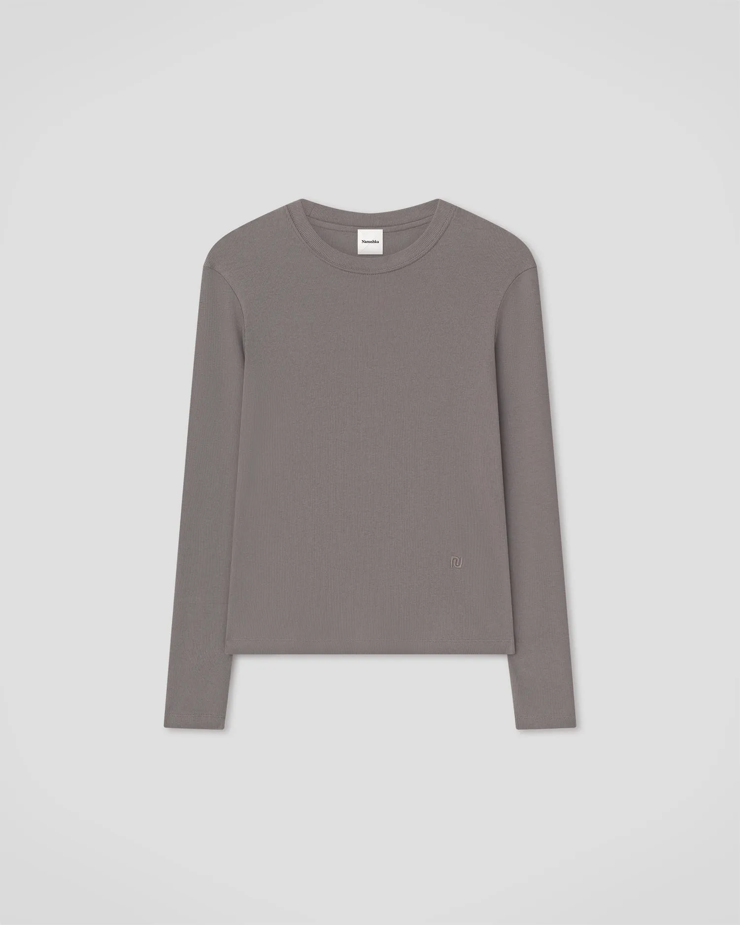Tamsin - Rib Jersey Tee - Grey sold by Nanushka