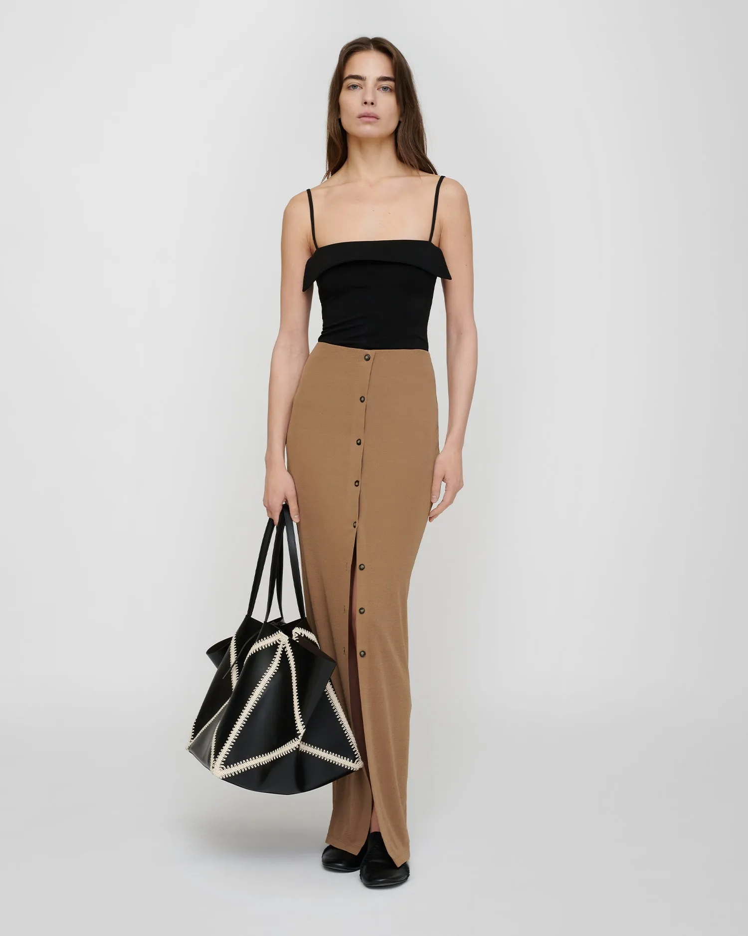 Mahika - Mesh Jersey Skirt - Light Mocha sold by Nanushka product image thumbnail 5