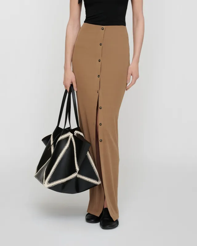 Mahika - Mesh Jersey Skirt - Light Mocha sold by Nanushka