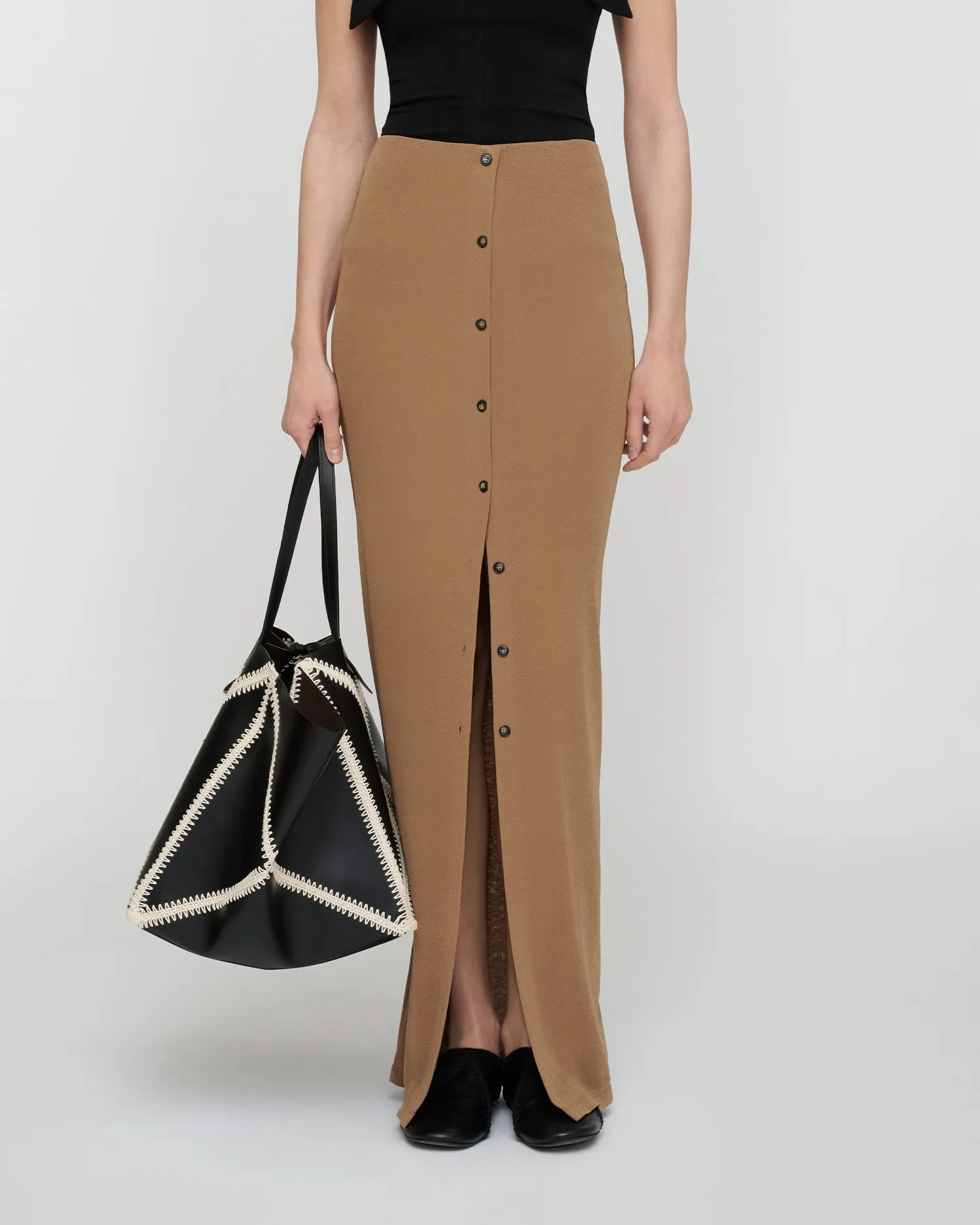 Mahika - Mesh Jersey Skirt - Light Mocha sold by Nanushka product image thumbnail 3