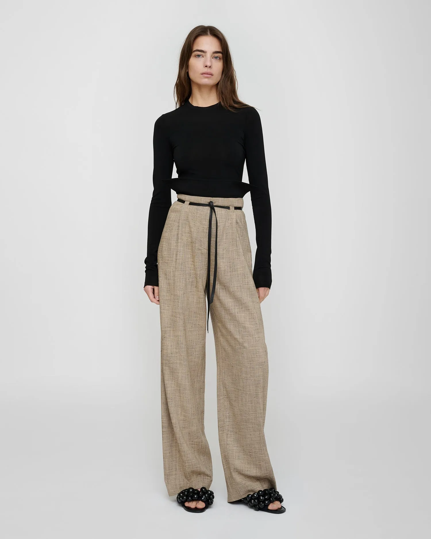 Raveen - Fluid Jersey Top - Black sold by Nanushka product image thumbnail 4