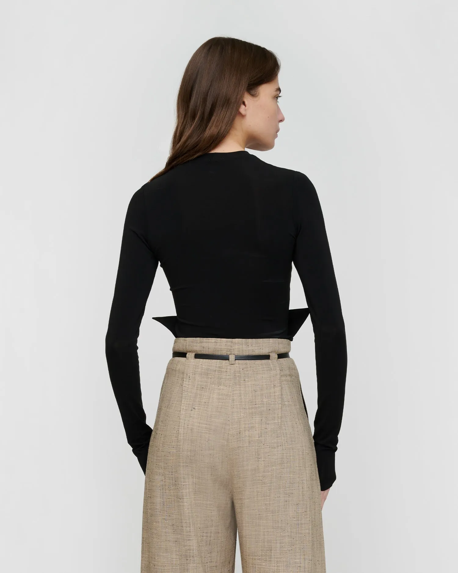 Raveen - Fluid Jersey Top - Black sold by Nanushka product image thumbnail 3