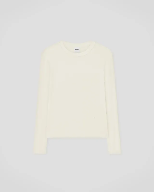 Tamsin - Rib Jersey Tee - Creme sold by Nanushka