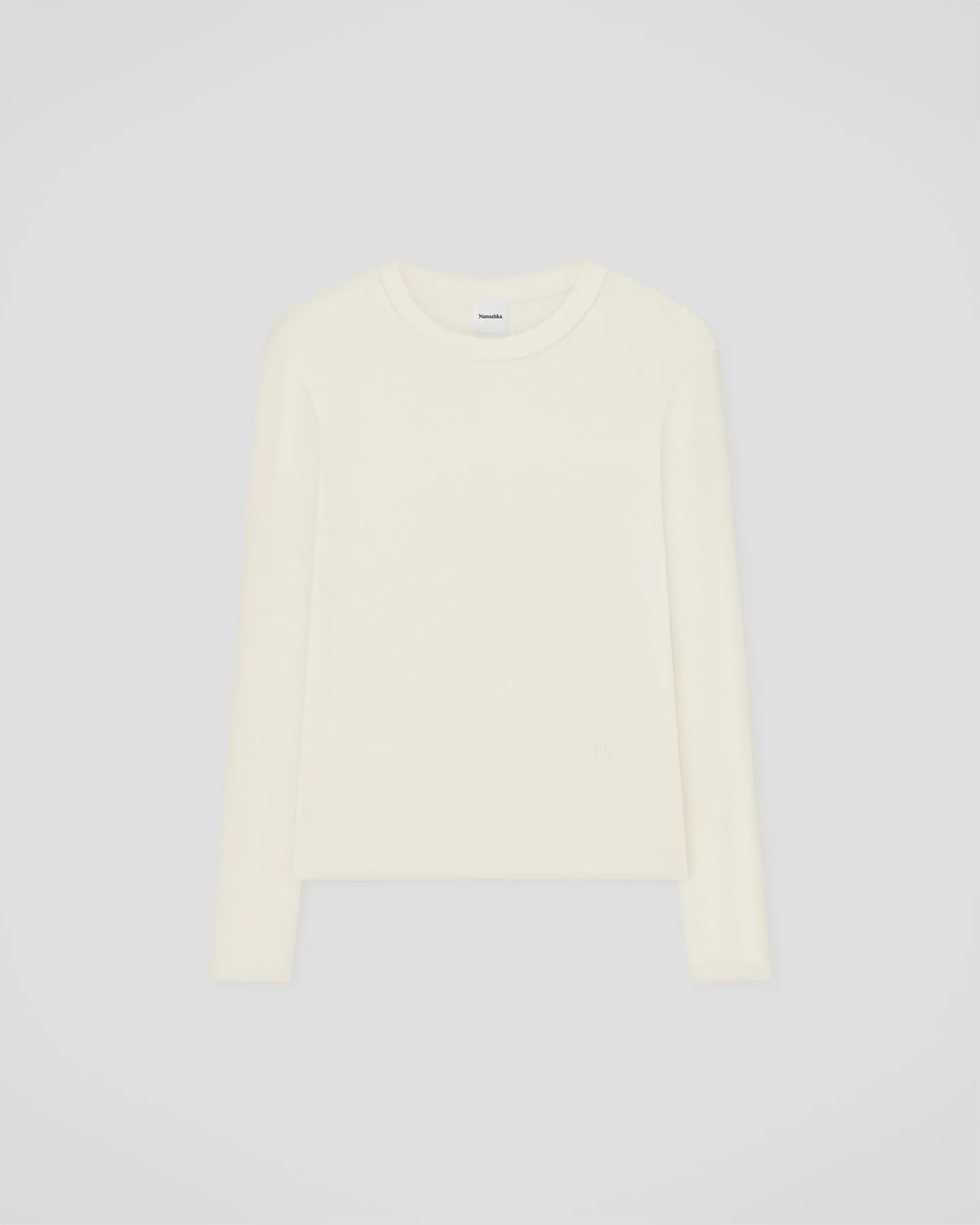 Tamsin - Rib Jersey Tee - Creme sold by Nanushka