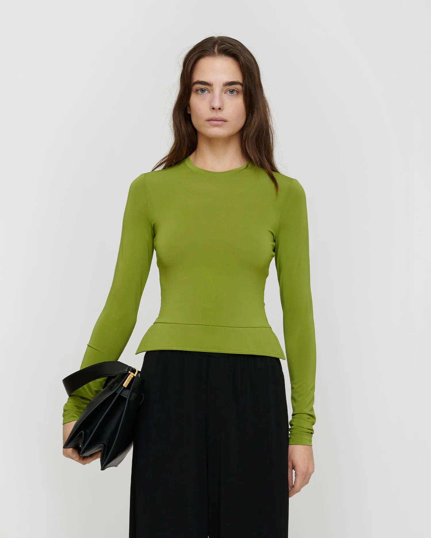 Raveen - Fluid Jersey Top - Green sold by Nanushka