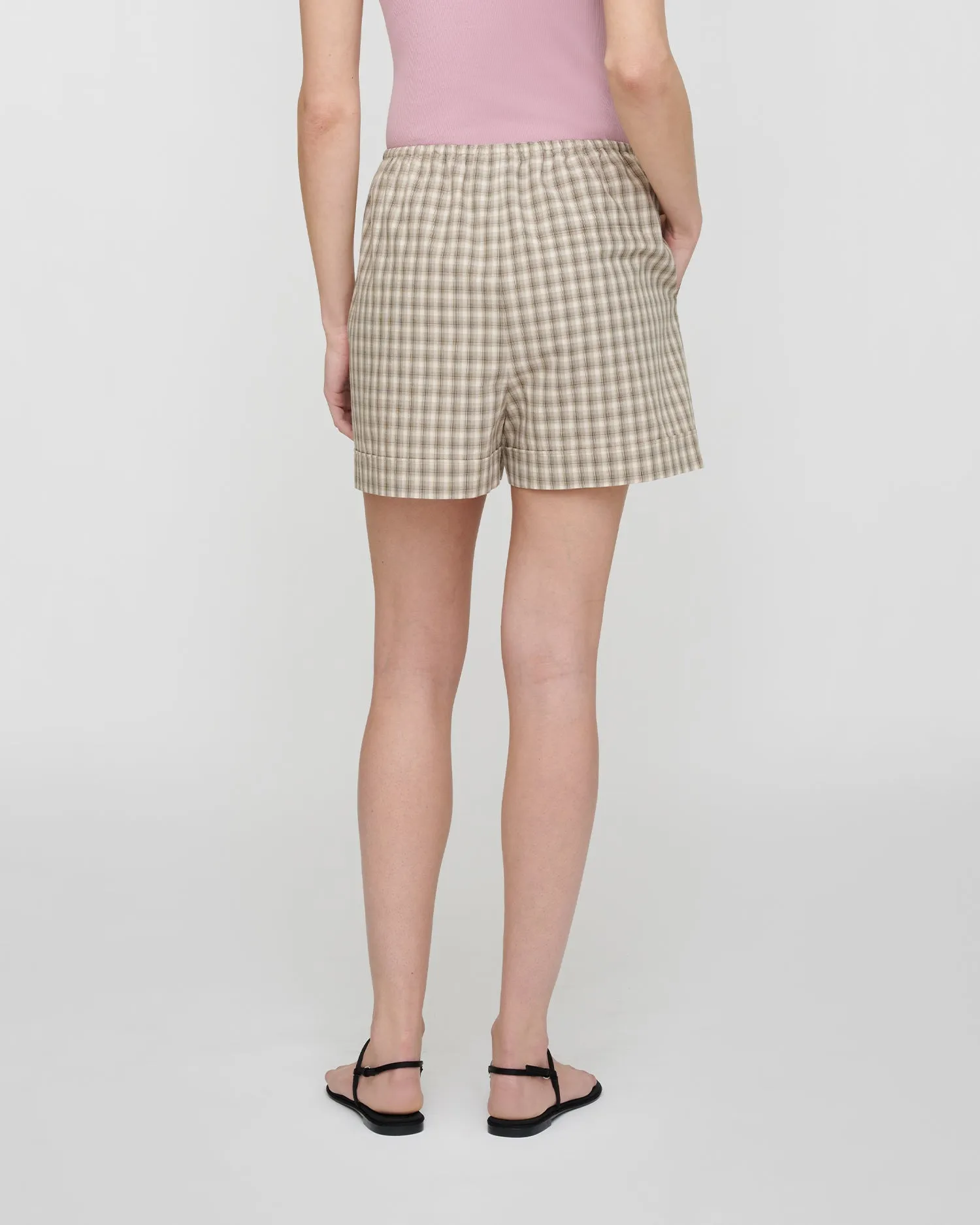 Hira - Checked Shirting Shorts - Creme/Grey sold by Nanushka product image thumbnail 2