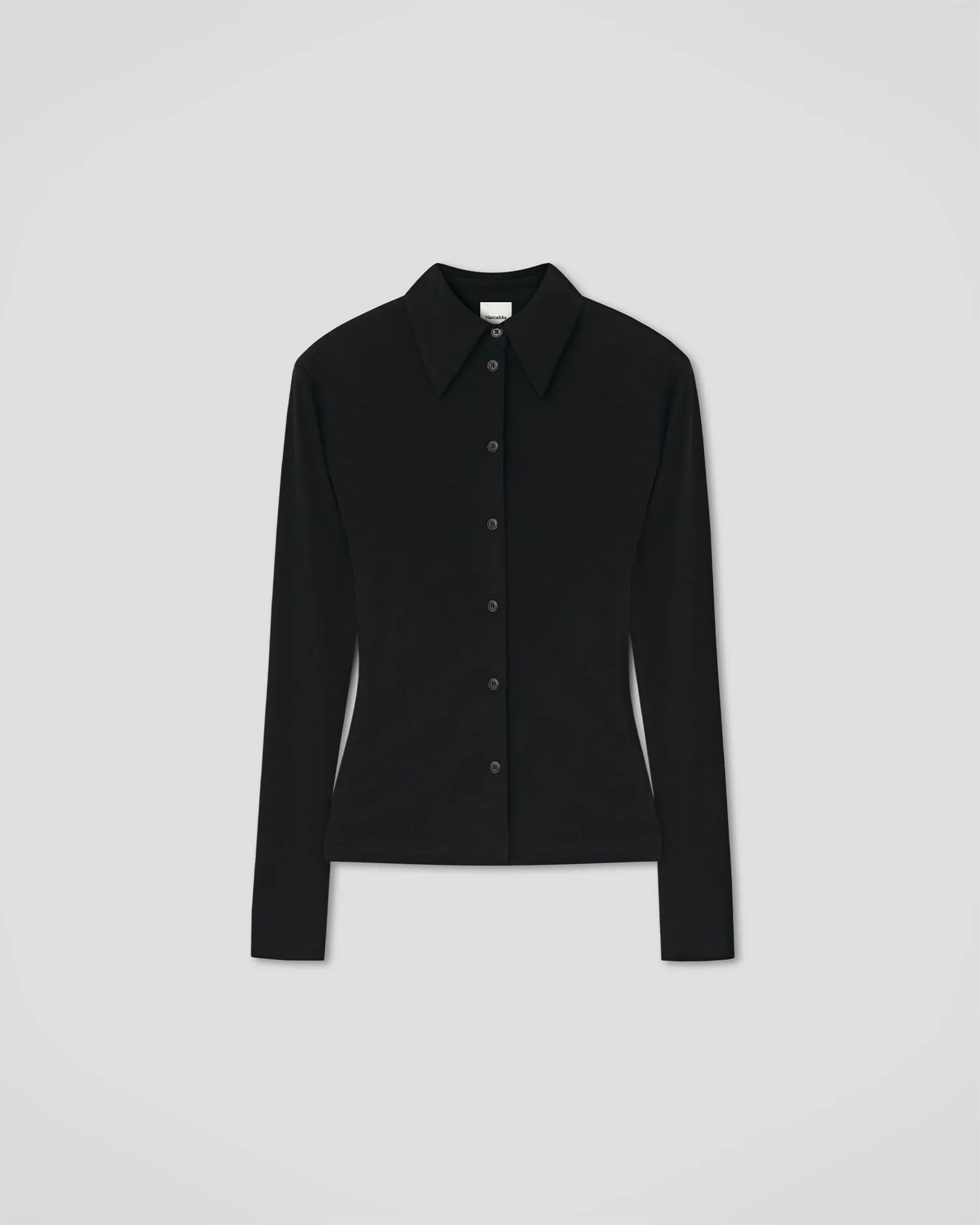 Haimi - Mesh Jersey Shirt - Black sold by Nanushka