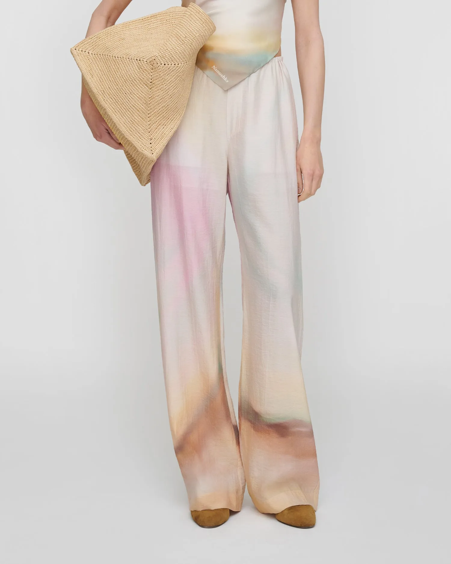 Arvenn - Crinkled Viscose Pants - Sunrise Haze sold by Nanushka