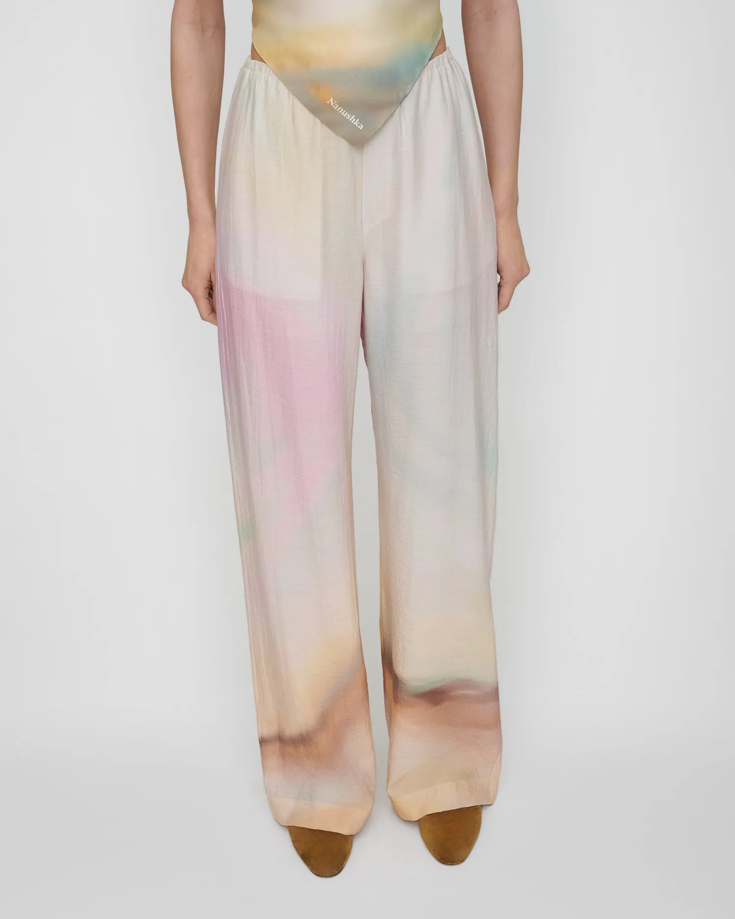 Arvenn - Crinkled Viscose Pants - Sunrise Haze sold by Nanushka product image thumbnail 3