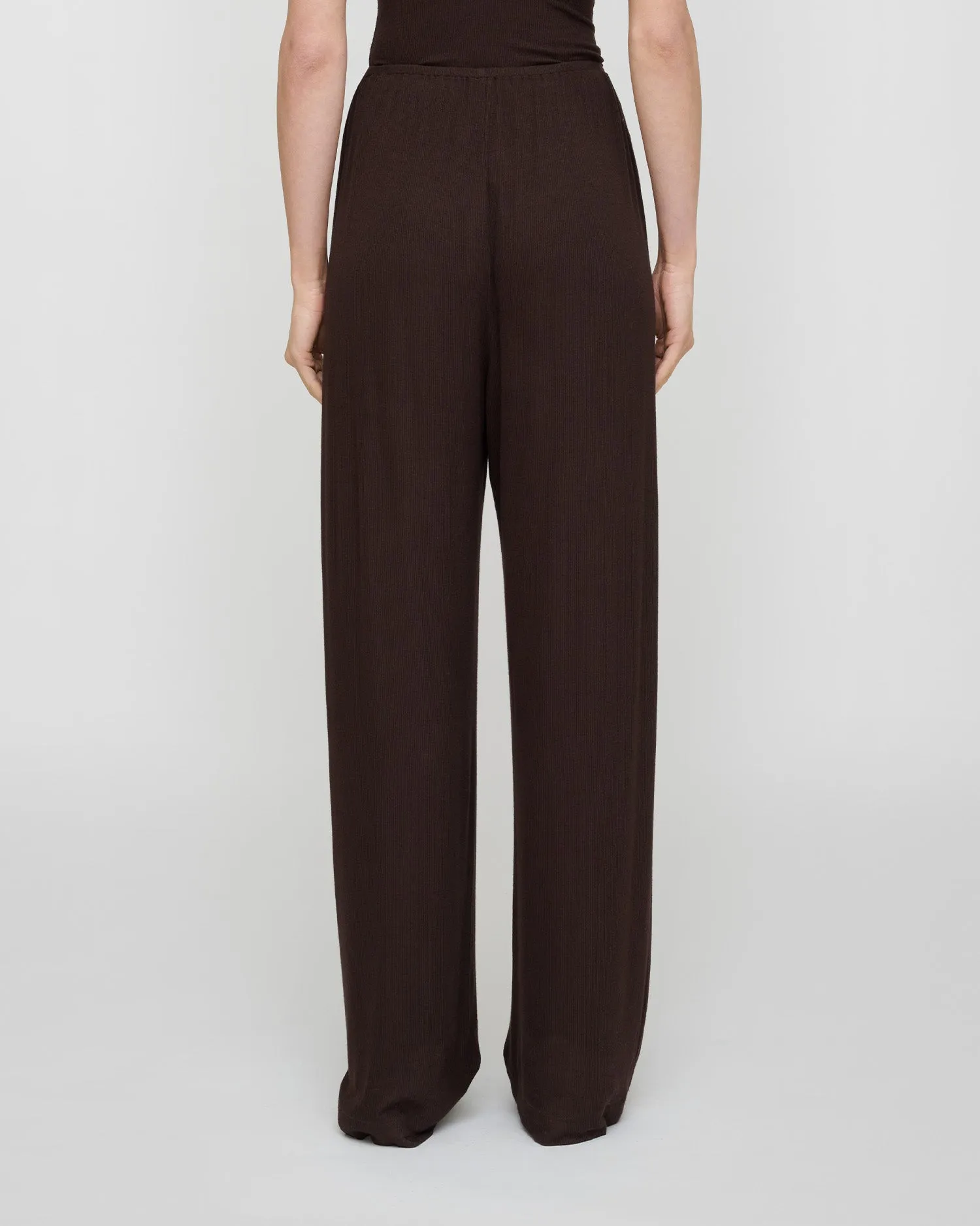 Zoela - Fluid Rib Pants - Dark Brown sold by Nanushka product image thumbnail 4