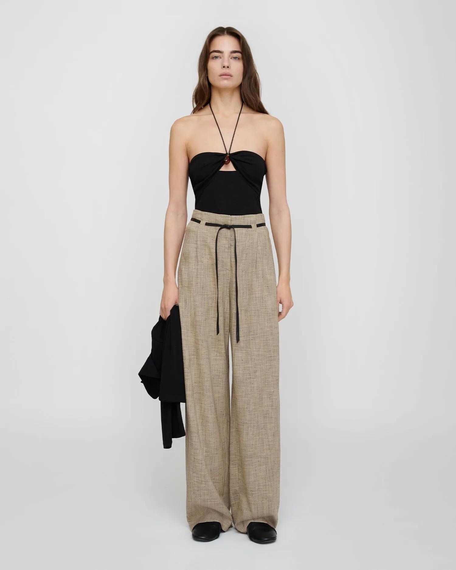 Shila - Mesh Jersey Top - Black sold by Nanushka