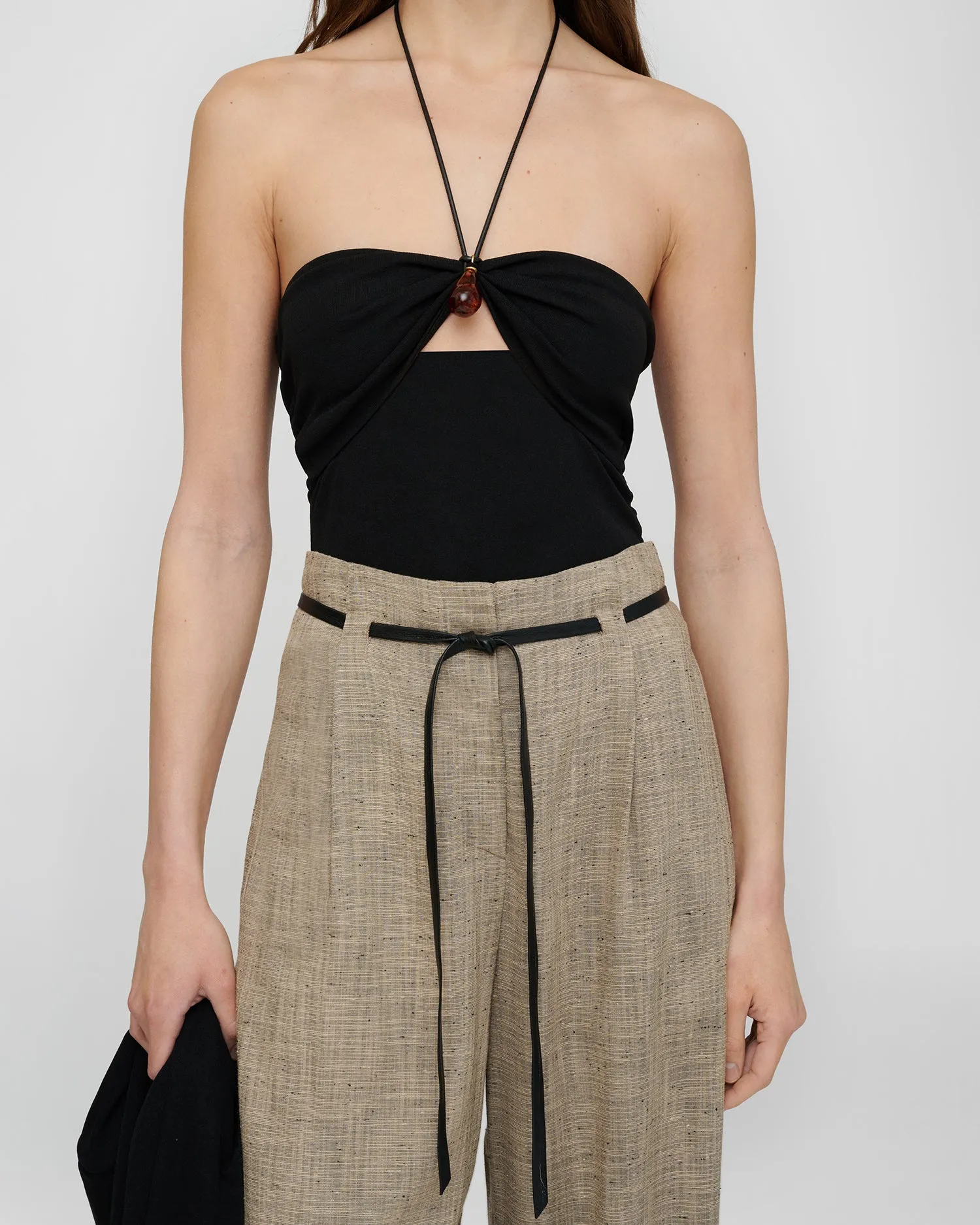 Shila - Mesh Jersey Top - Black sold by Nanushka product image thumbnail 3