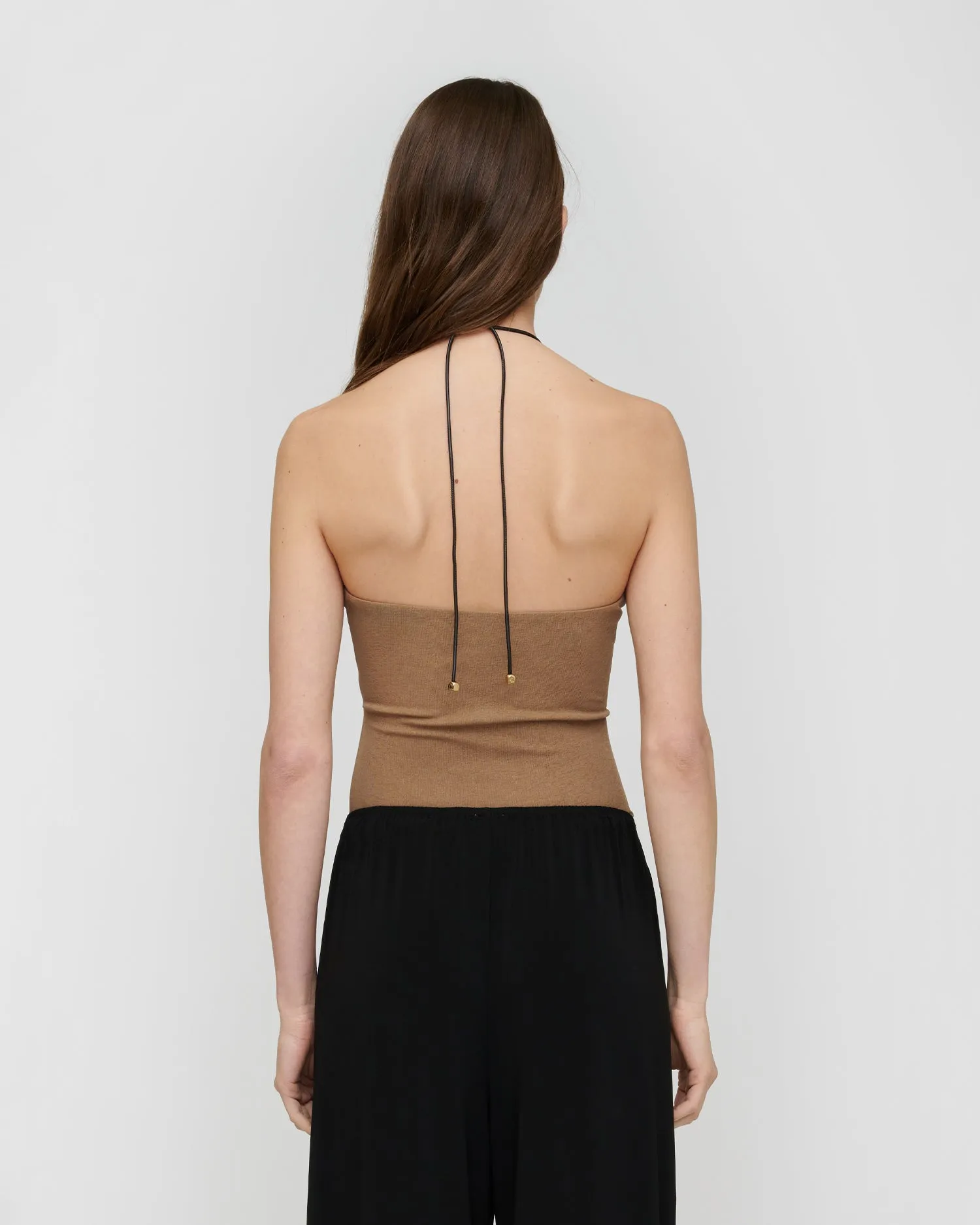 Shila - Mesh Jersey Top - Light Mocha sold by Nanushka product image thumbnail 4