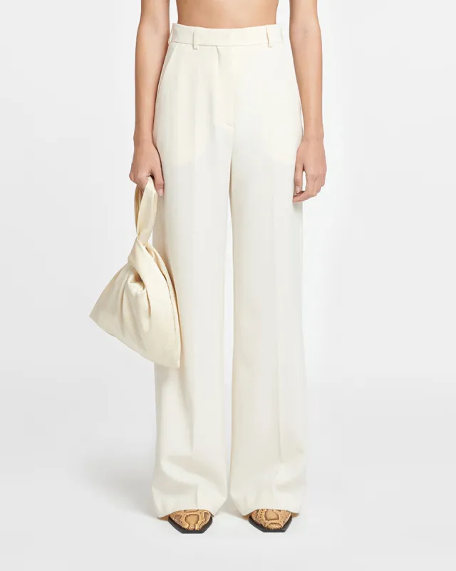 Lanai - Tailored Cady Pants - Creme sold by Nanushka