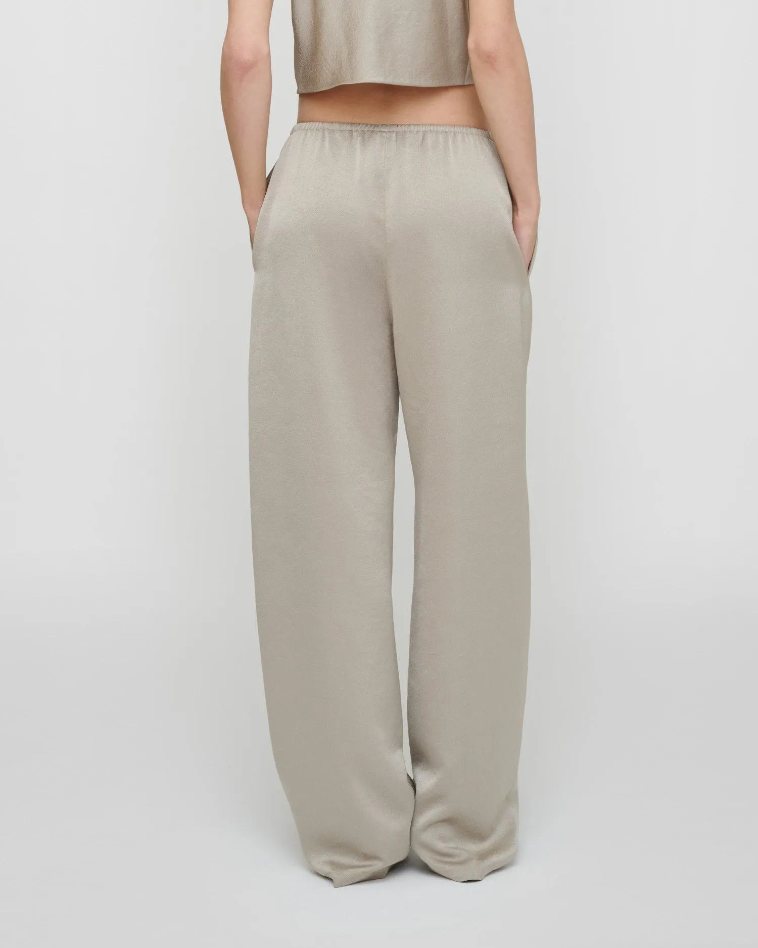 Zoela - Crisp Satin Pants - Silver sold by Nanushka product image thumbnail 4