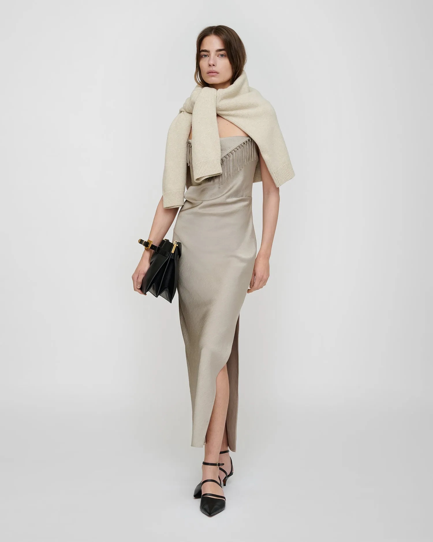 Rachana - Crisp Satin Dress - Silver sold by Nanushka product image thumbnail 2