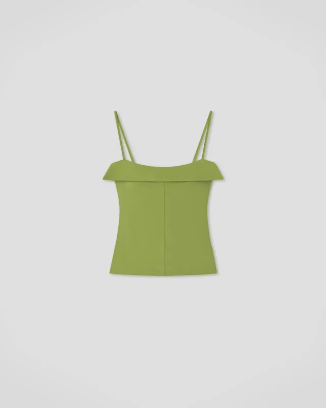 Marinie - Fluid Jersey Top - Green sold by Nanushka