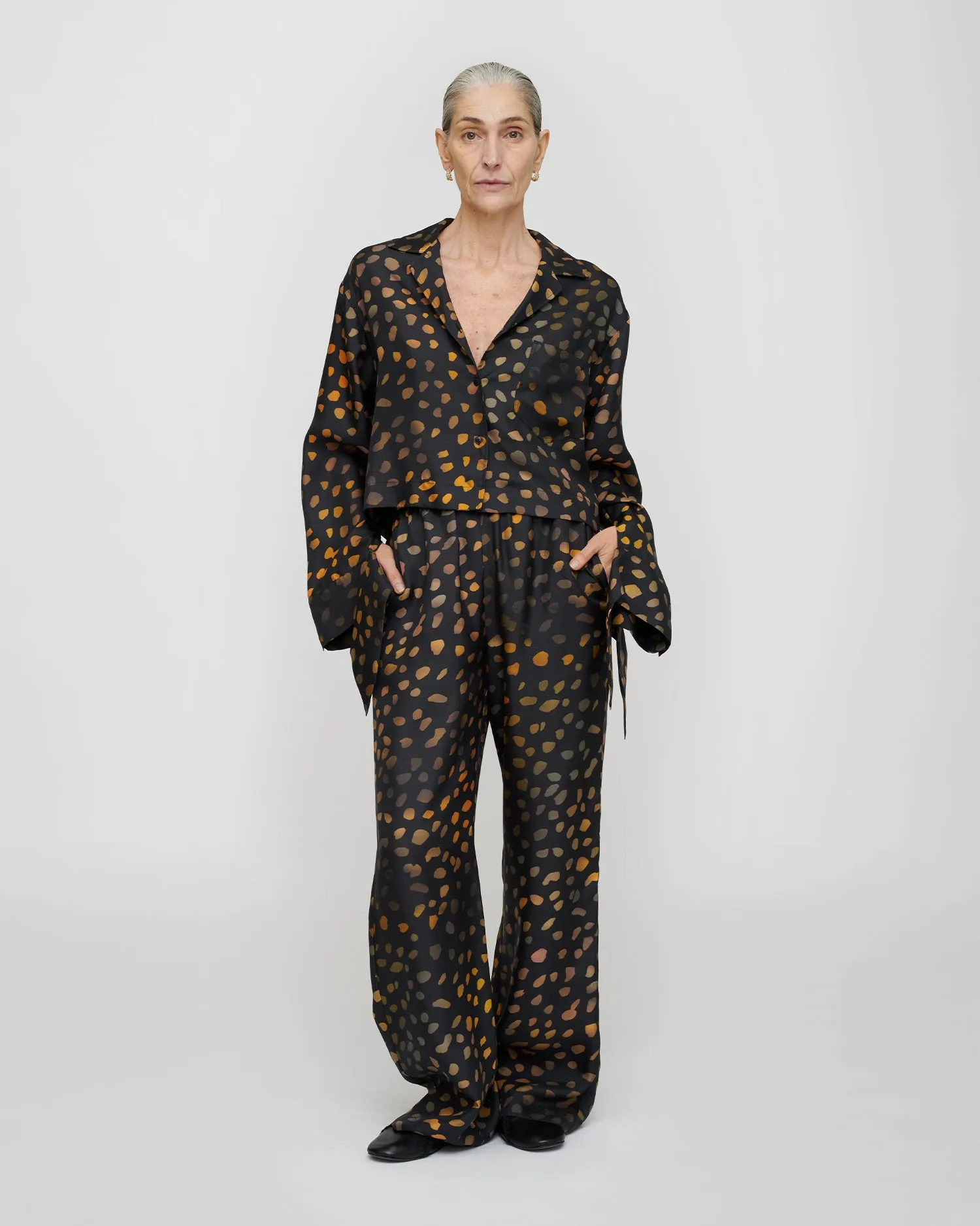 Arvenn - Twill Silk Pants - Moonlit Dots sold by Nanushka product image thumbnail 2