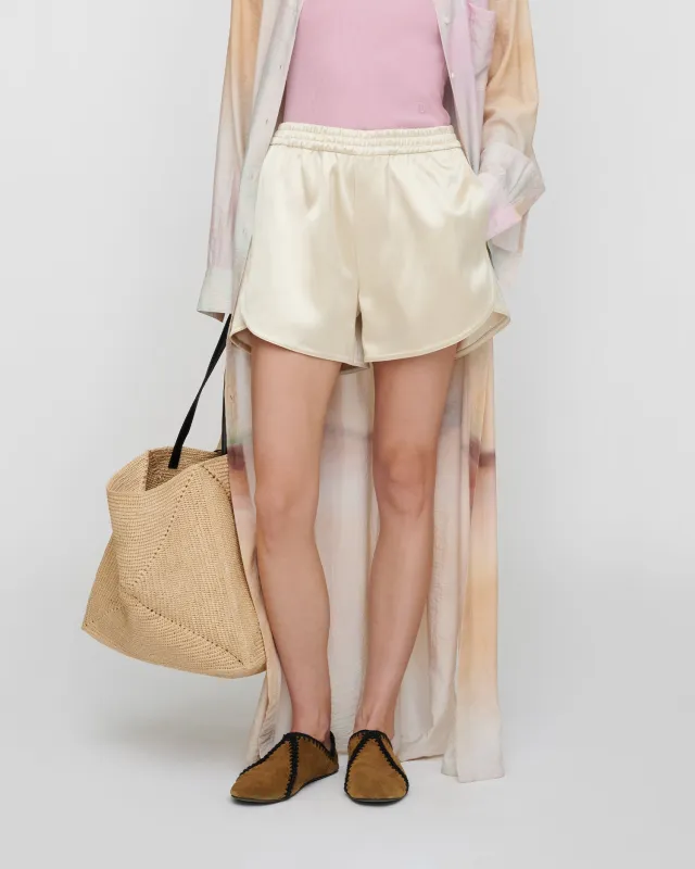 Hicla - Duchess Viscose Shorts - Creme sold by Nanushka