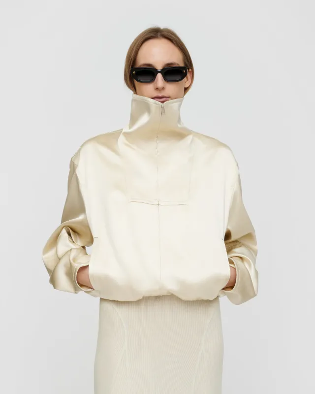 Alonza - Duchess Viscose Jacket - Creme made by Nanushka