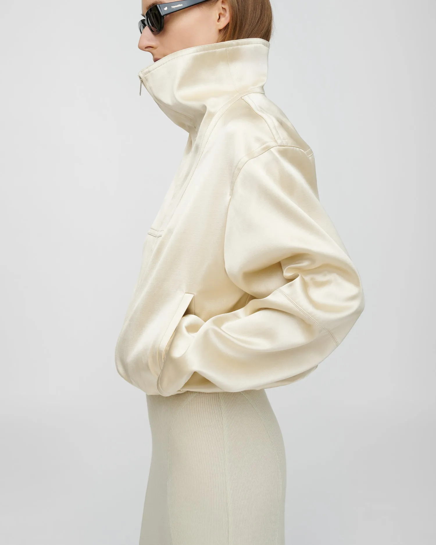 Alonza - Duchess Viscose Jacket - Creme sold by Nanushka product image thumbnail 3