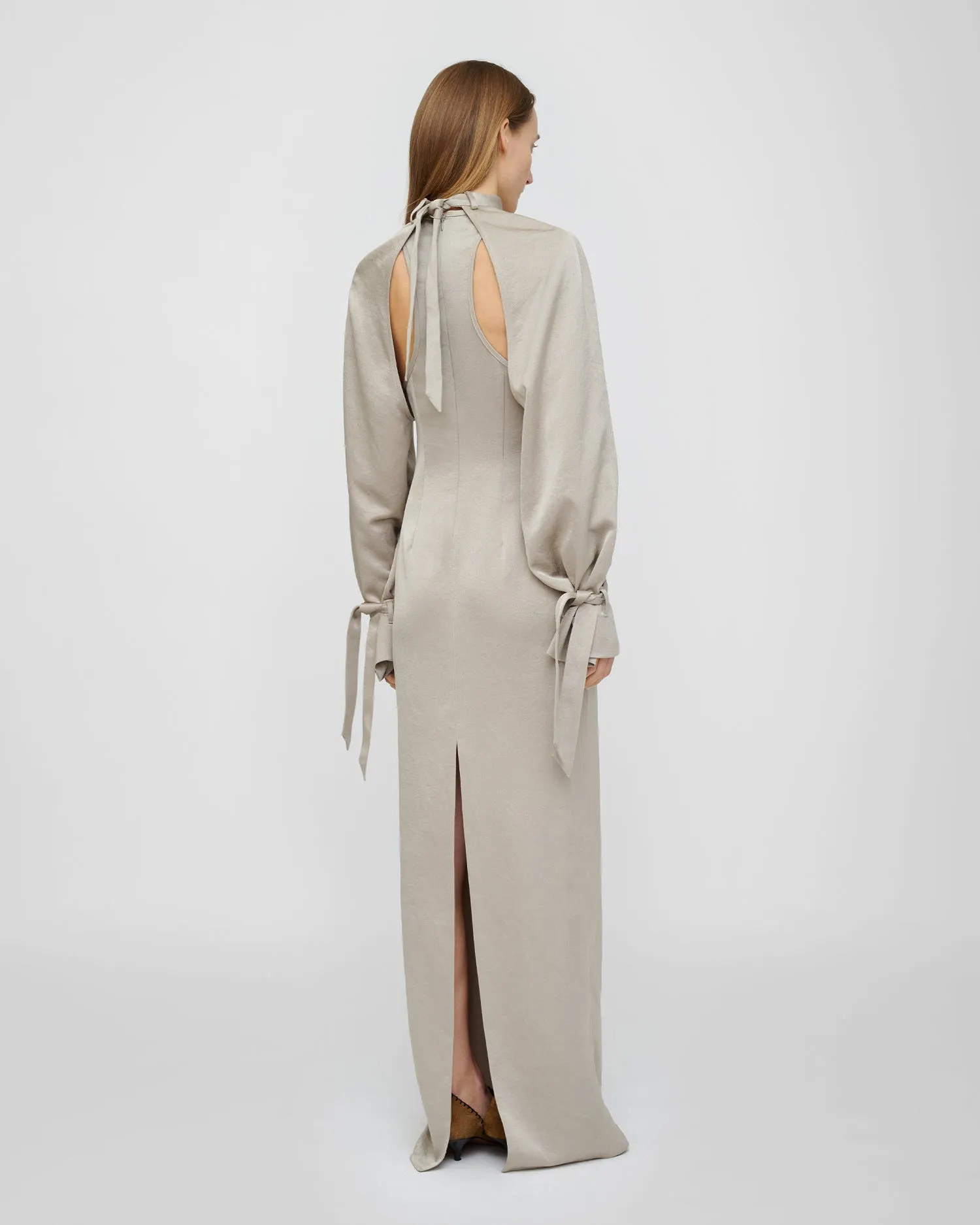 Himani - Crisp Satin Dress - Silver sold by Nanushka product image thumbnail 2