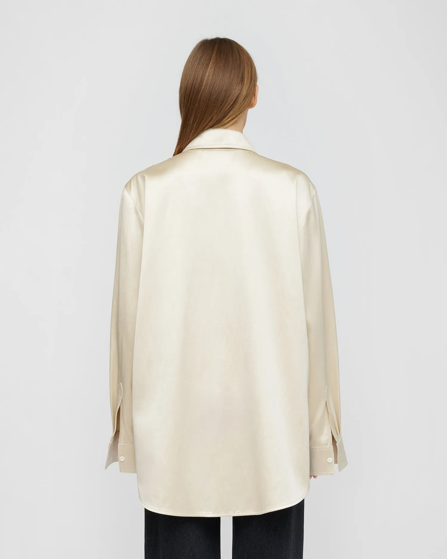 Tanis - Duchess Viscose Shirt - Creme sold by Nanushka product image thumbnail 4