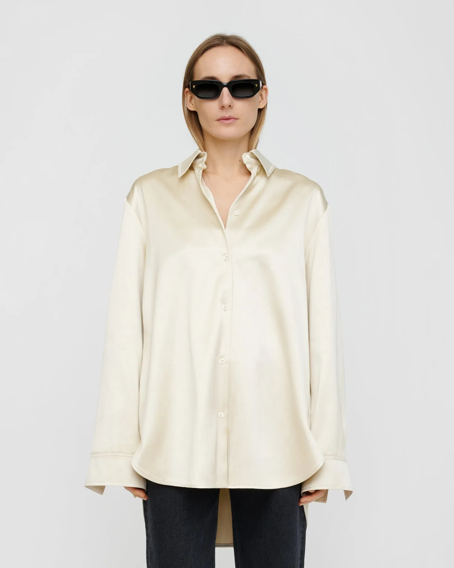 Tanis - Duchess Viscose Shirt - Creme sold by Nanushka product image thumbnail 3