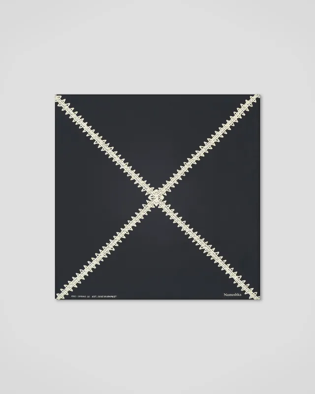 Shoul - Silk Scarf - Origami Black made by Nanushka