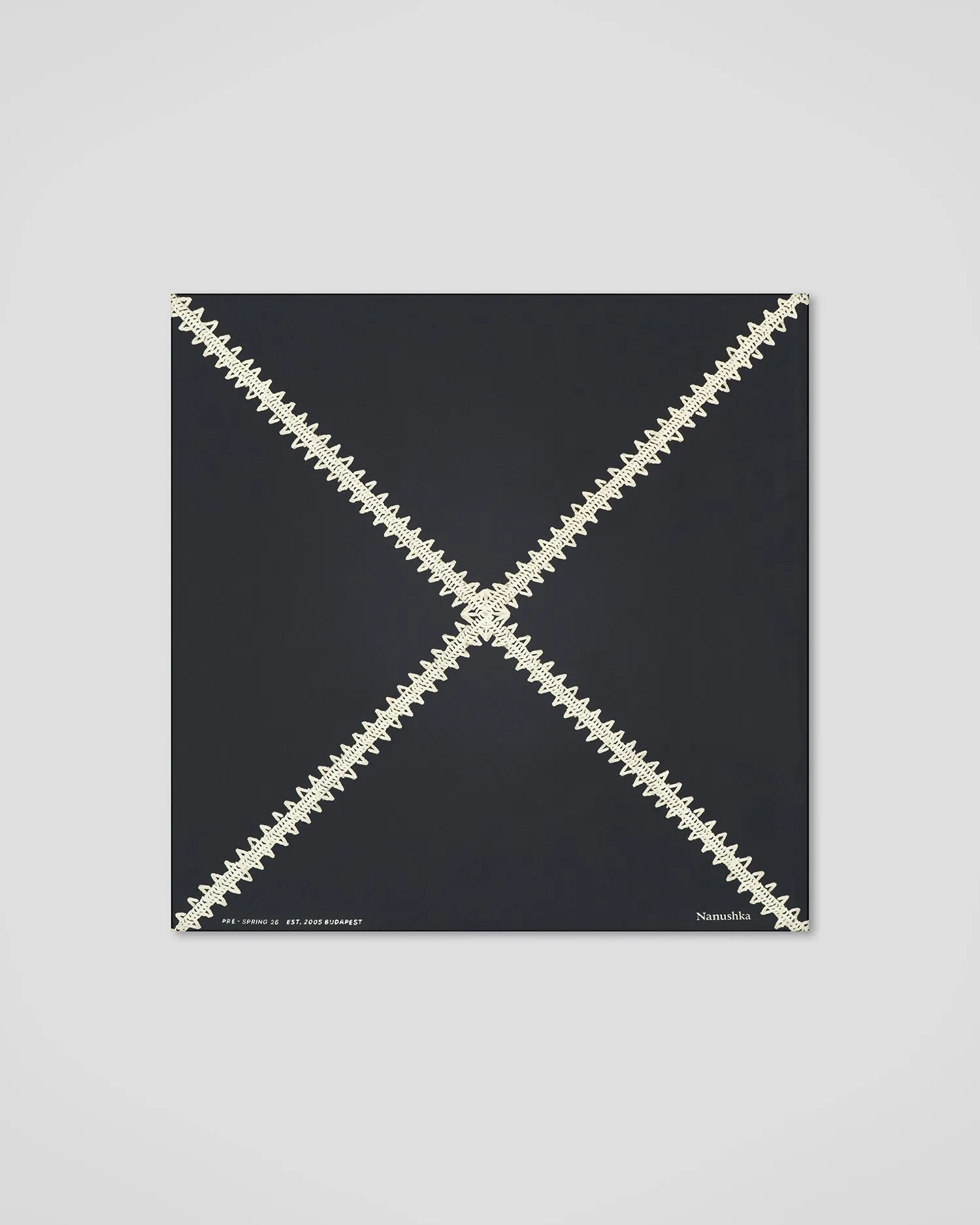 Shoul - Silk Scarf - Origami Black sold by Nanushka