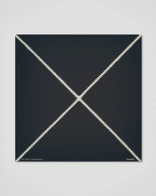 Miani - Silk Scarf - Origami Black sold by Nanushka