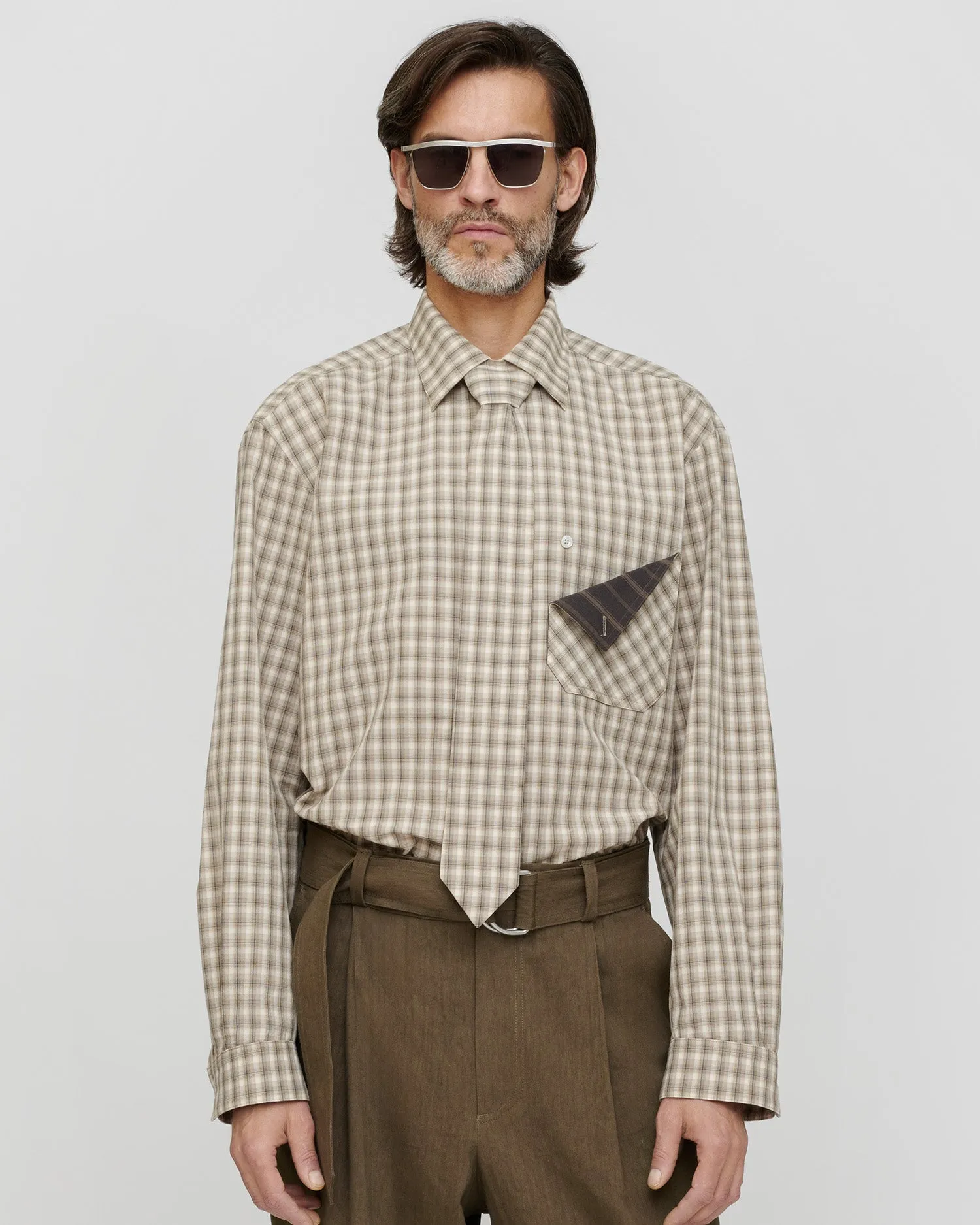 Saturnio - Shirt - Creme/Grey sold by Nanushka product image thumbnail 3