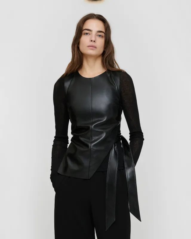 Komal - Okobor/Mesh Jersey Tank - Black made by Nanushka