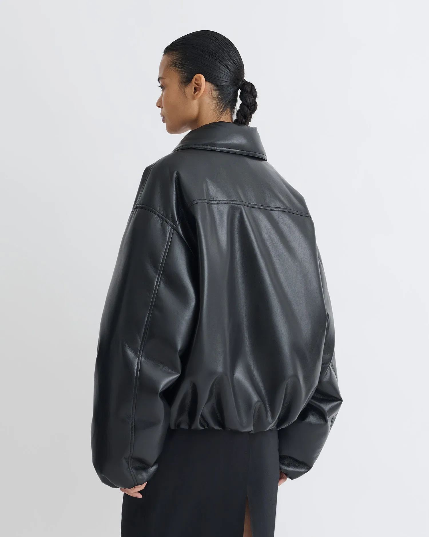 Asger - Padded Okobor™ Alt-Leather Jacket - Black sold by Nanushka product image thumbnail 4