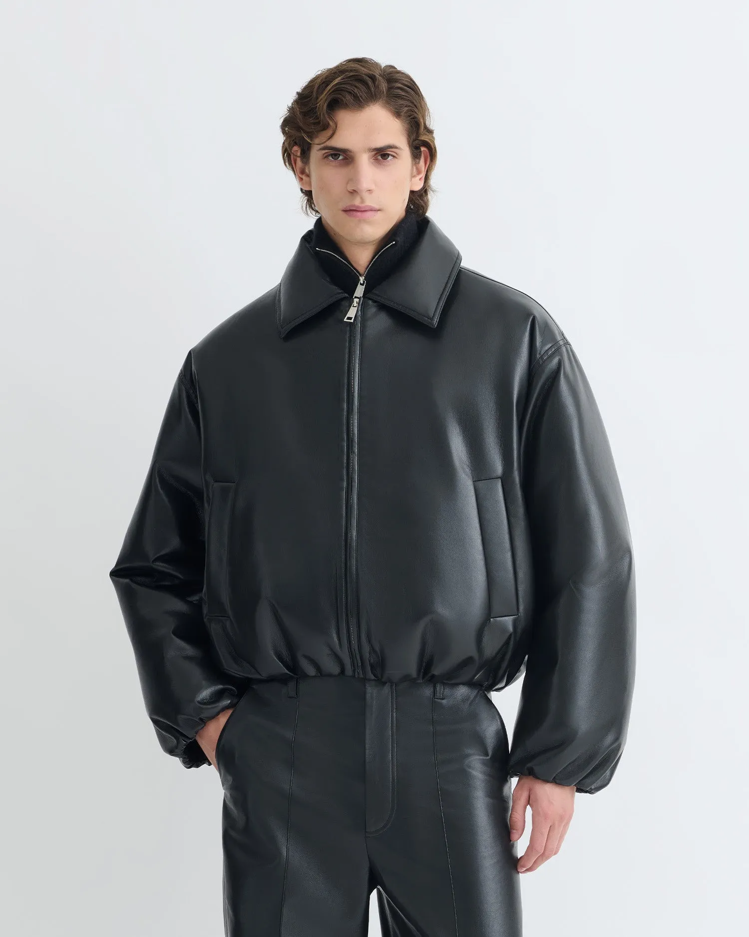 Asger - Padded Okobor™ Alt-Leather Jacket - Black sold by Nanushka product image thumbnail 2