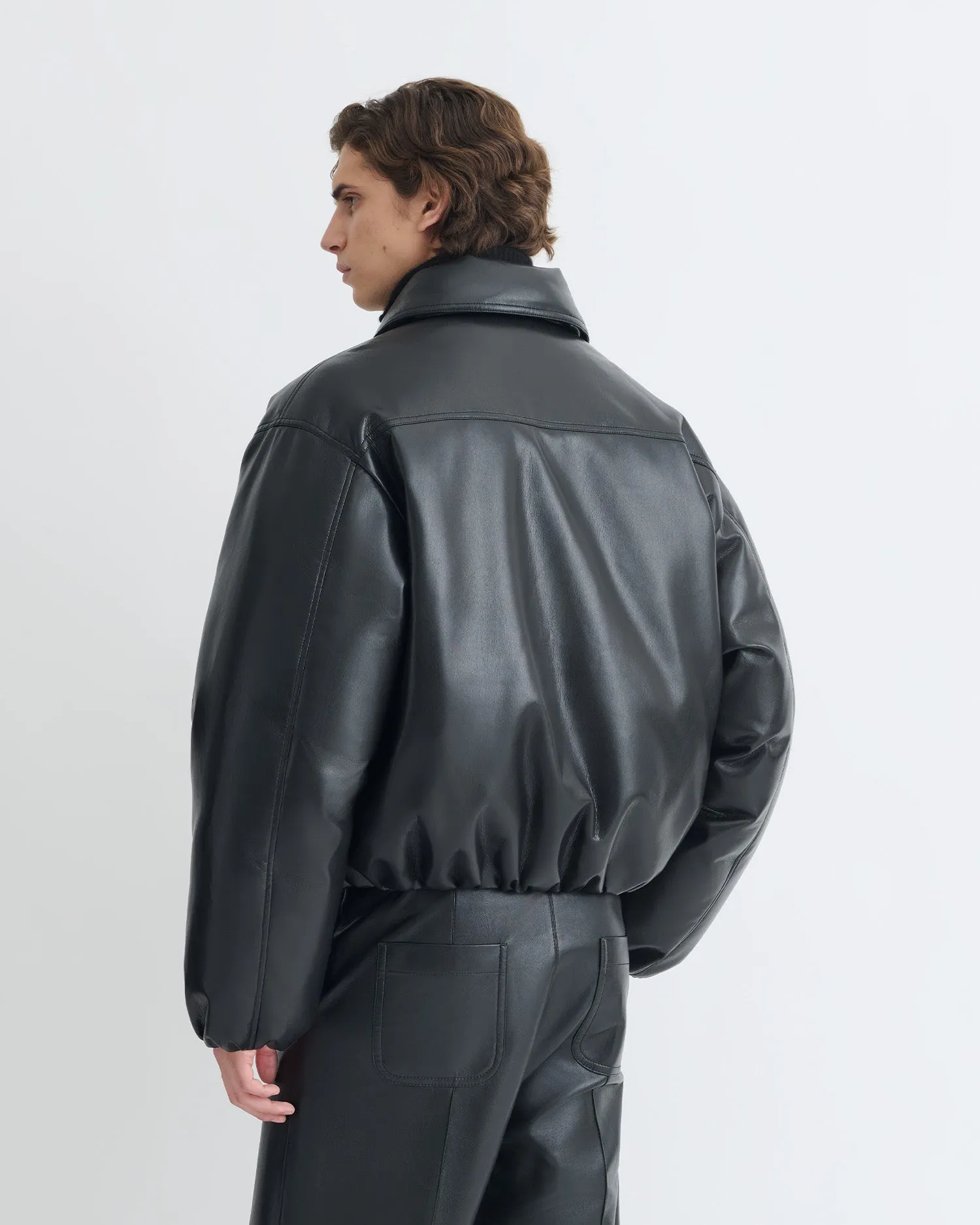 Asger - Padded Okobor™ Alt-Leather Jacket - Black sold by Nanushka product image thumbnail 5