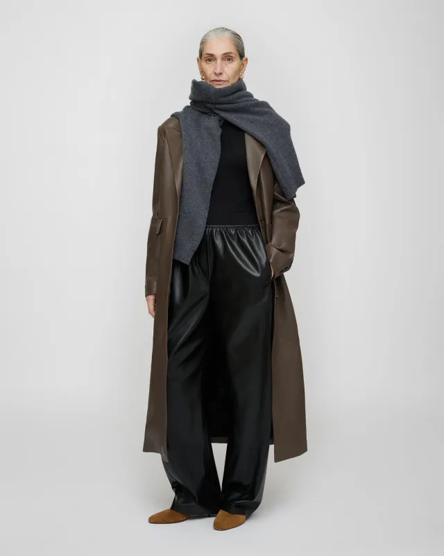 Inderjit - Leather Jacket - Dark Taupe made by Nanushka