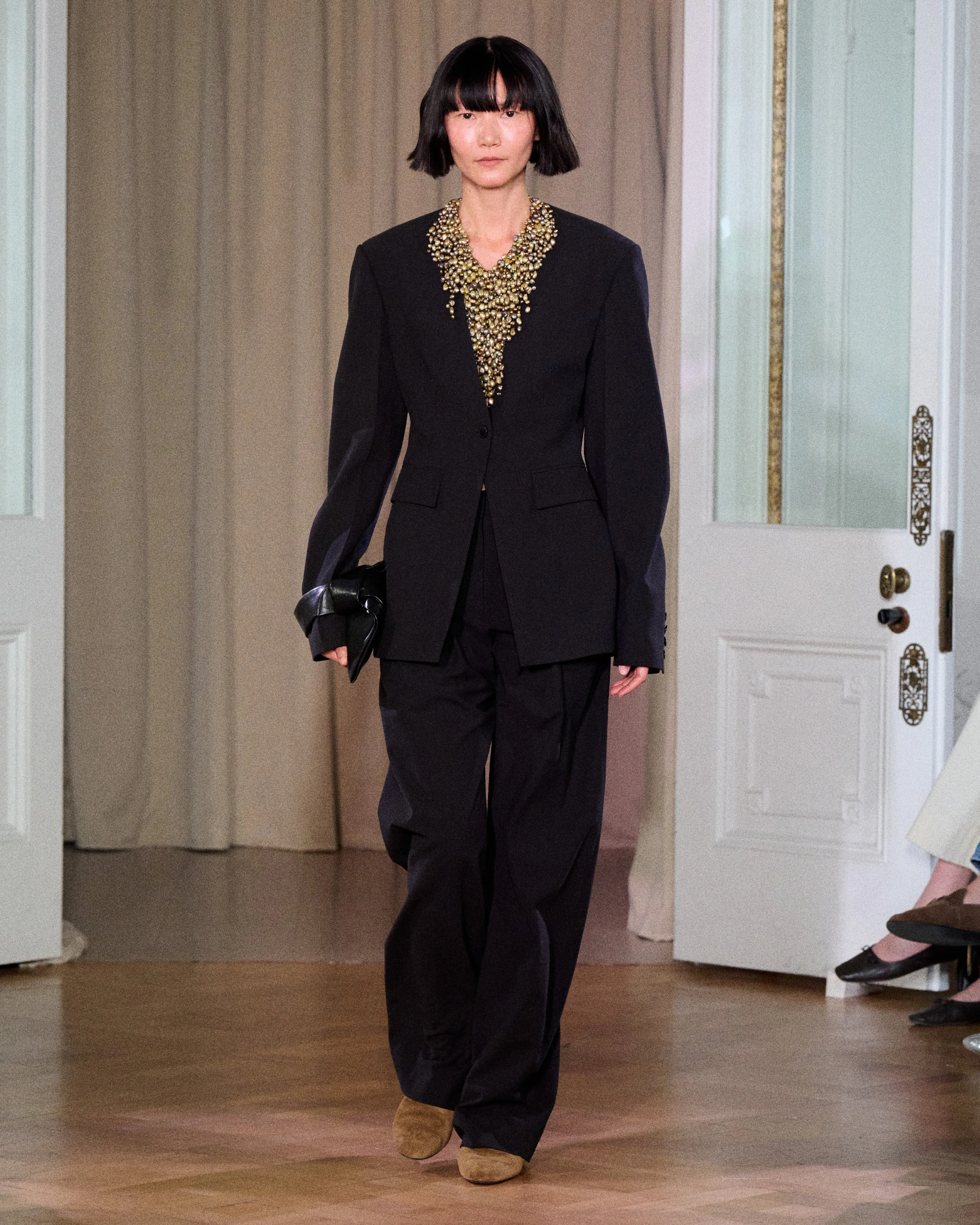 Porset - Collarless blazer - Black sold by Nanushka product image thumbnail 2