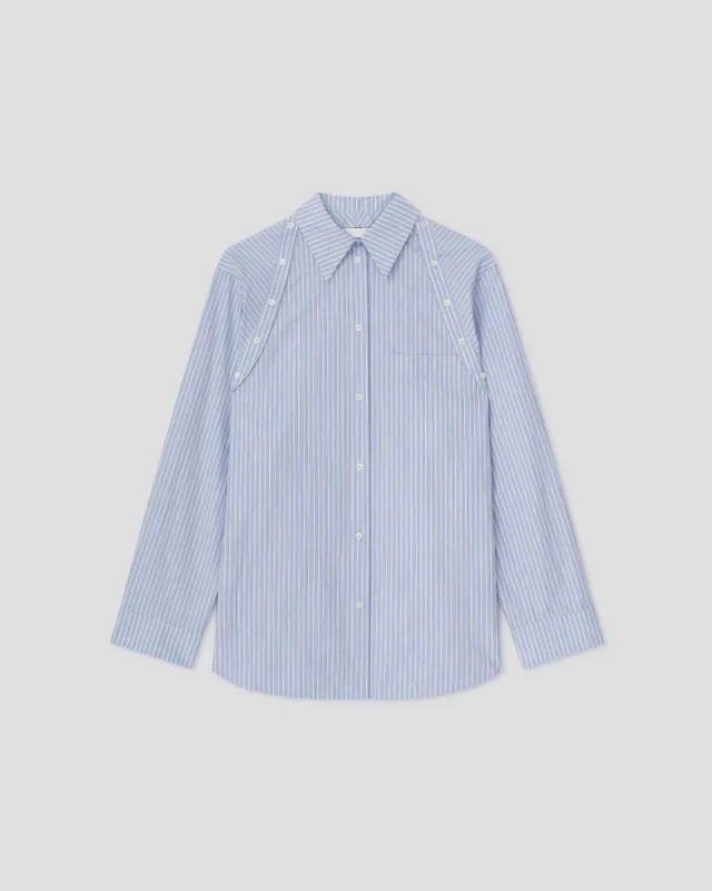 Nananda - Oversized shirt - Blue/White/Navy made by Nanushka