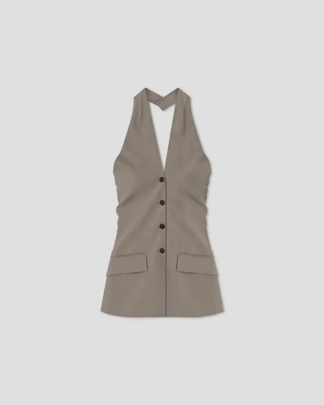 Tarsila - Halterneck top - Light Grey made by Nanushka