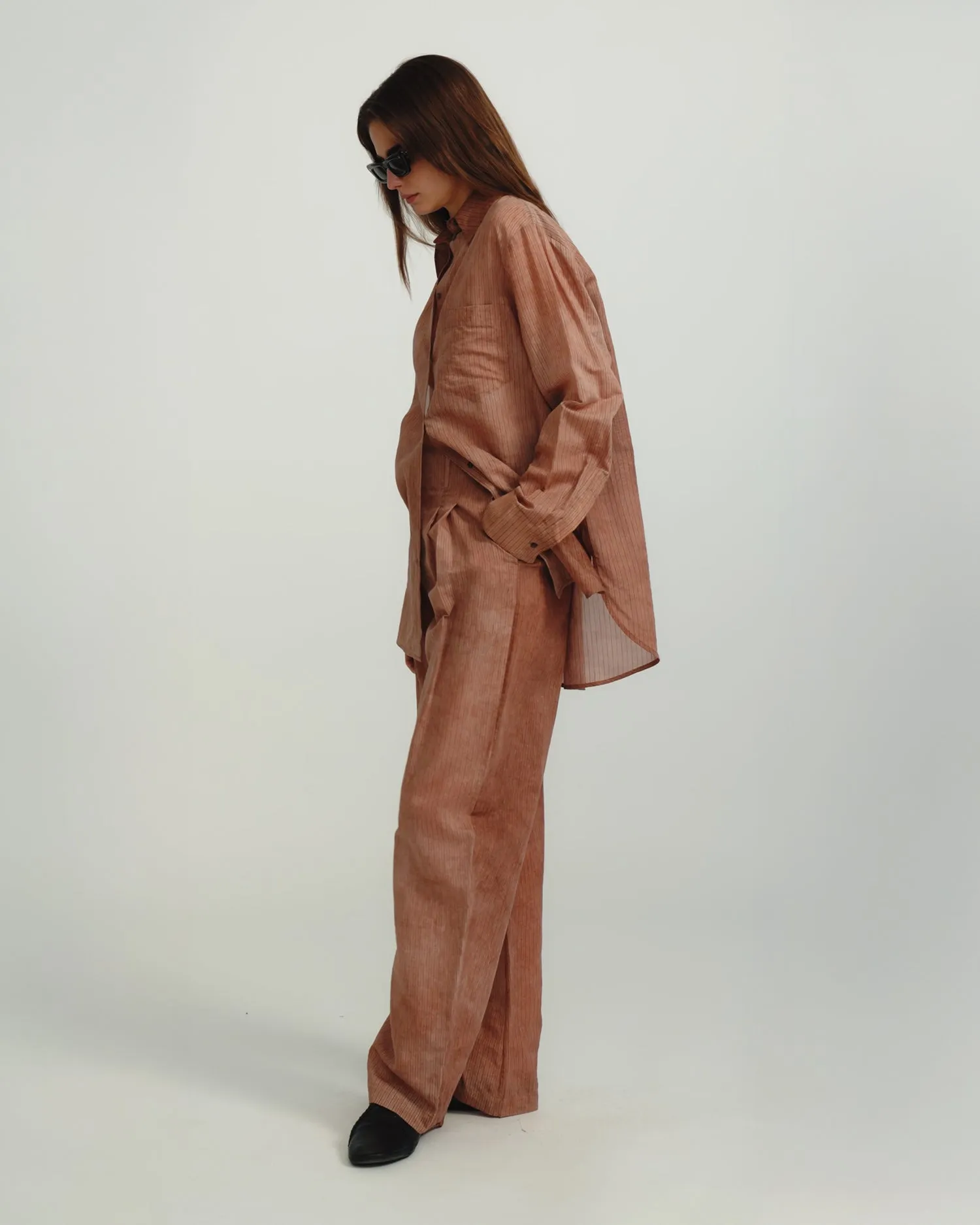 Chaska - Oversized shirt - Terracotta sold by Nanushka product image thumbnail 2