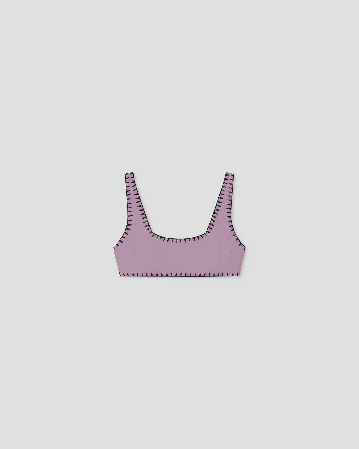 Malti - Recycled nylon bikini top - Lilac/Black sold by Nanushka