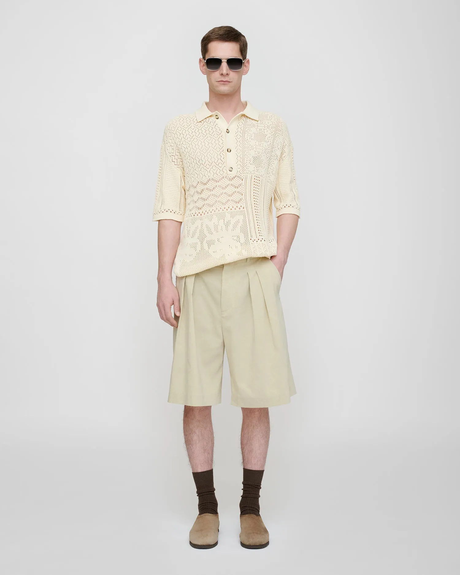 Jasim - Lace polo shirt - Creme sold by Nanushka product image thumbnail 3