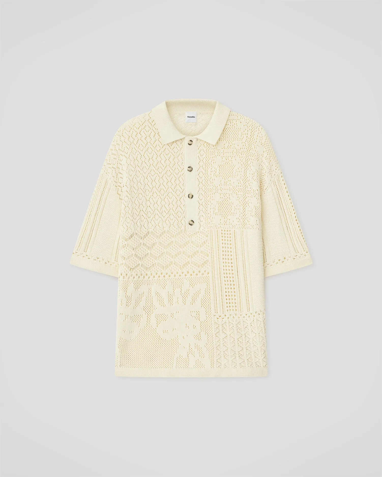 Jasim - Lace polo shirt - Creme sold by Nanushka product image thumbnail 4