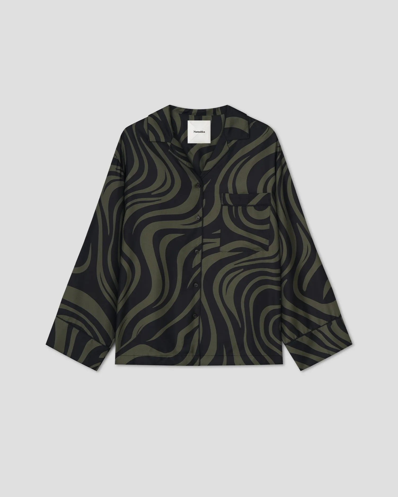 Tinsley - Relaxed shirt - Midnight Green Swirl sold by Nanushka