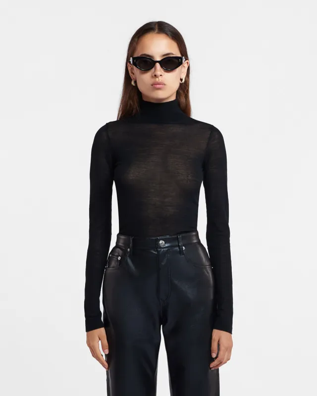 Harri - Fine Merino Wool Top - Black sold by Nanushka