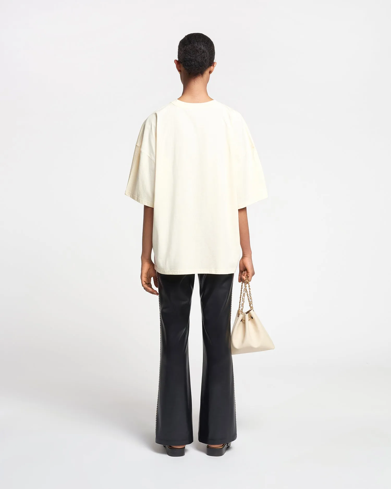 Wren - Embroidered Cotton-Jersey T-Shirt - Creme/Green sold by Nanushka product image thumbnail 5